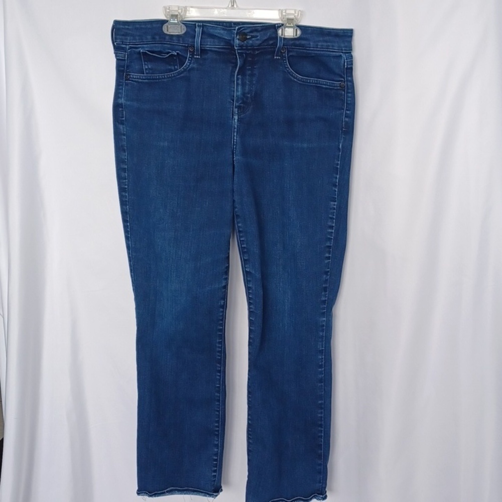 NYDJ Marilyn Straight Jeans, Stretch, Sz 12 Short, LiftxTuck, 17.5" Waist
